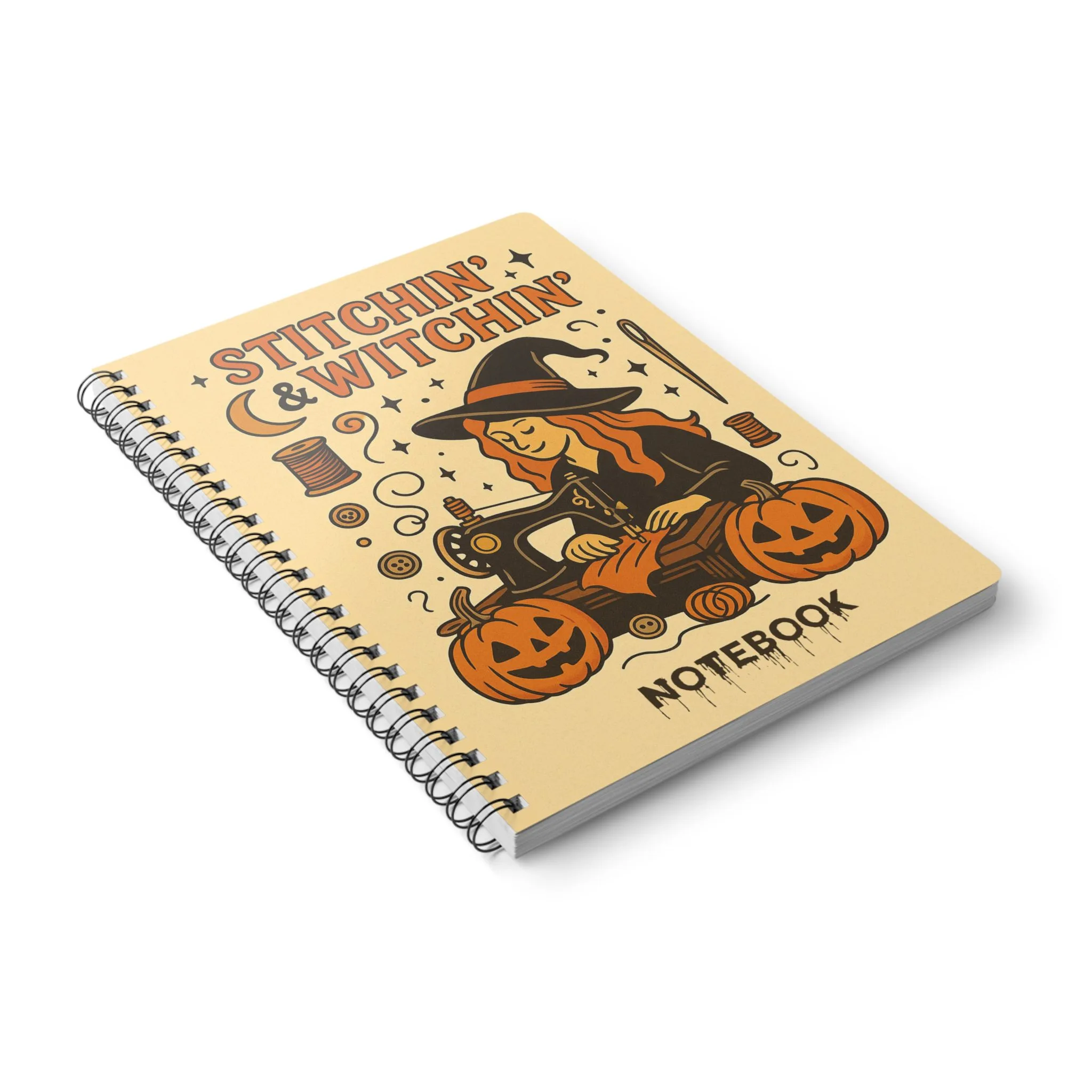 Funny Sewing Journal - Stitchin' and Witchin' Halloween Notebook - Gift for Quilters and Sewing Lovers - Image 4