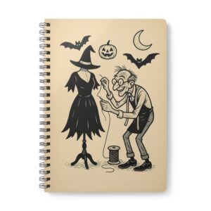 Halloween Tailor Witch Dress Sewing Notebook by T Larkin