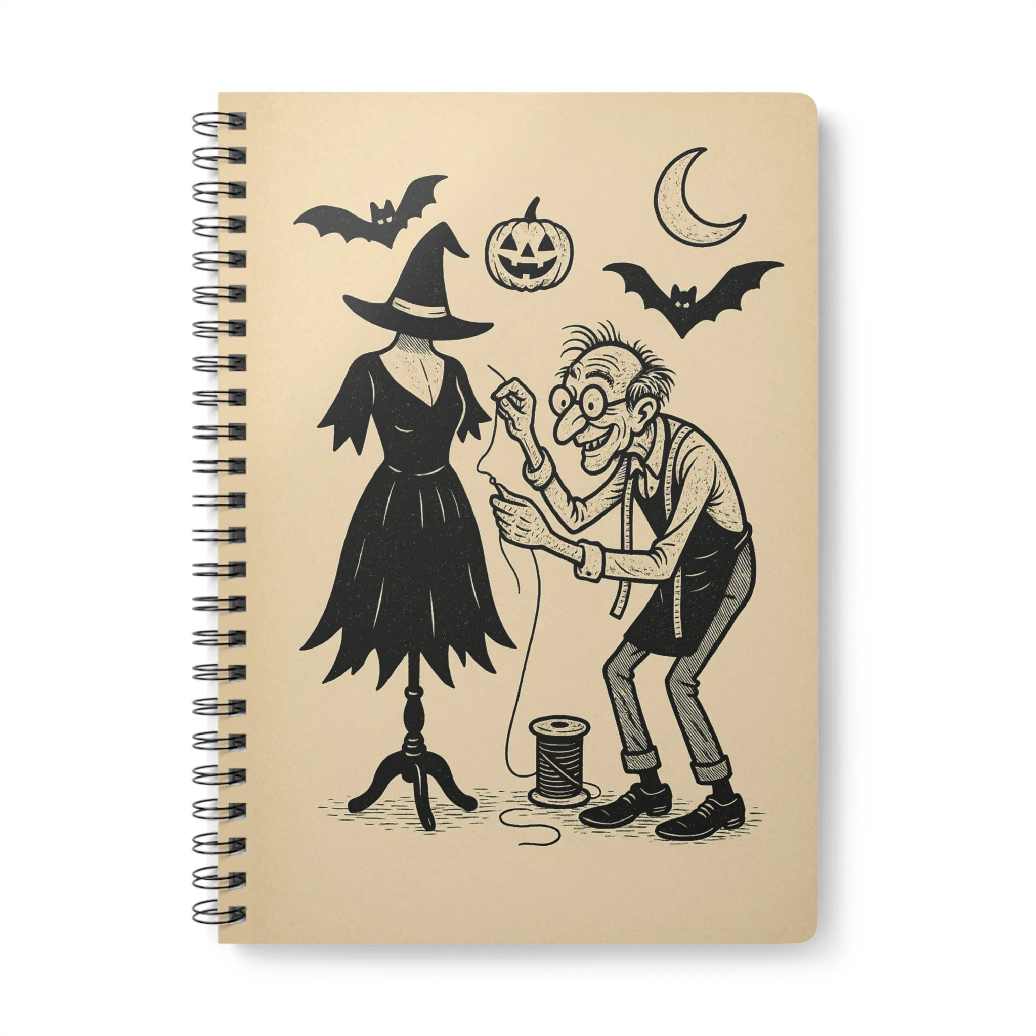 Halloween Tailor Witch Dress Sewing Notebook by T Larkin