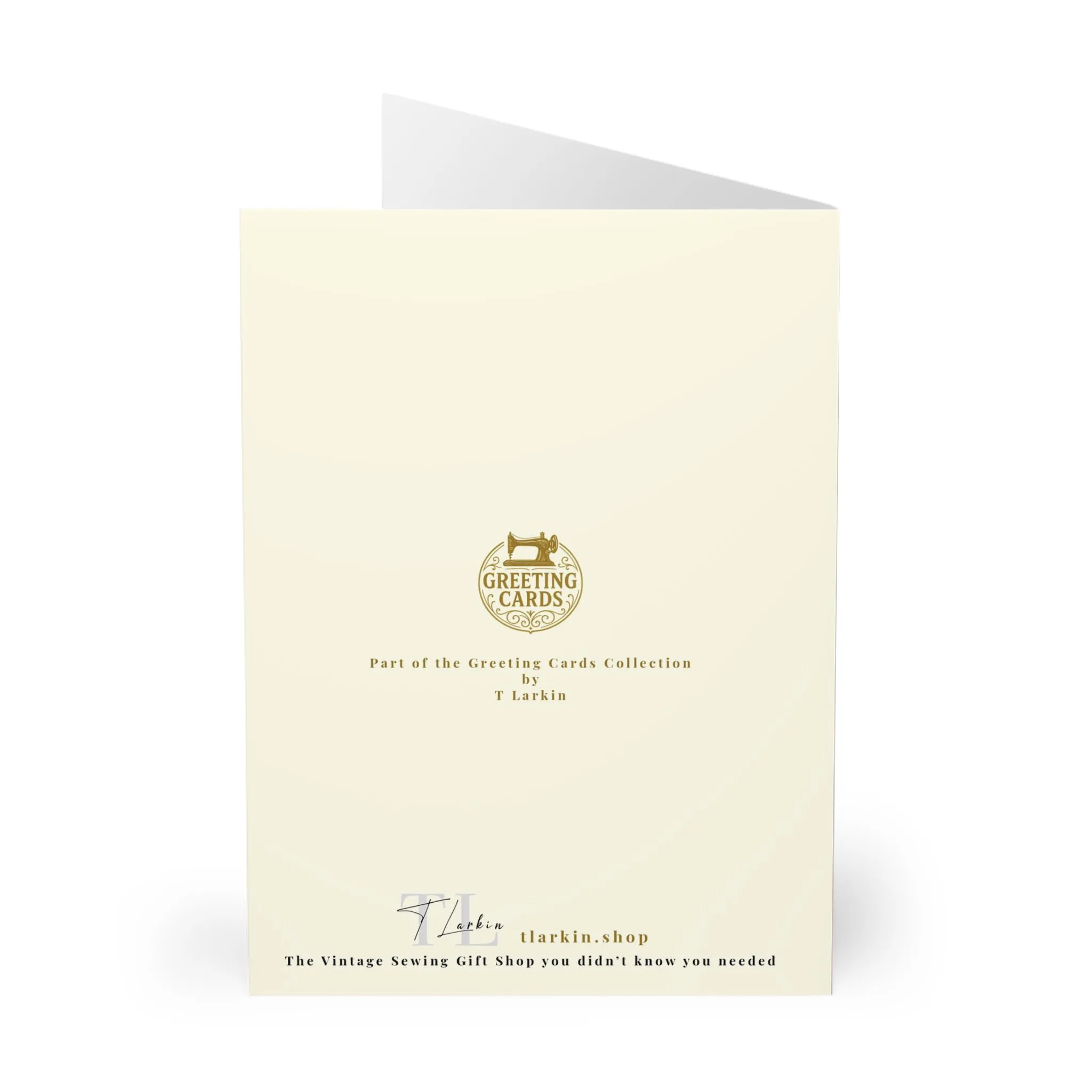 Sewing Christmas Card – Festive Sewing Cats by the Fireplace, Gift for Sewing Lovers (Pack of 5) - Image 2