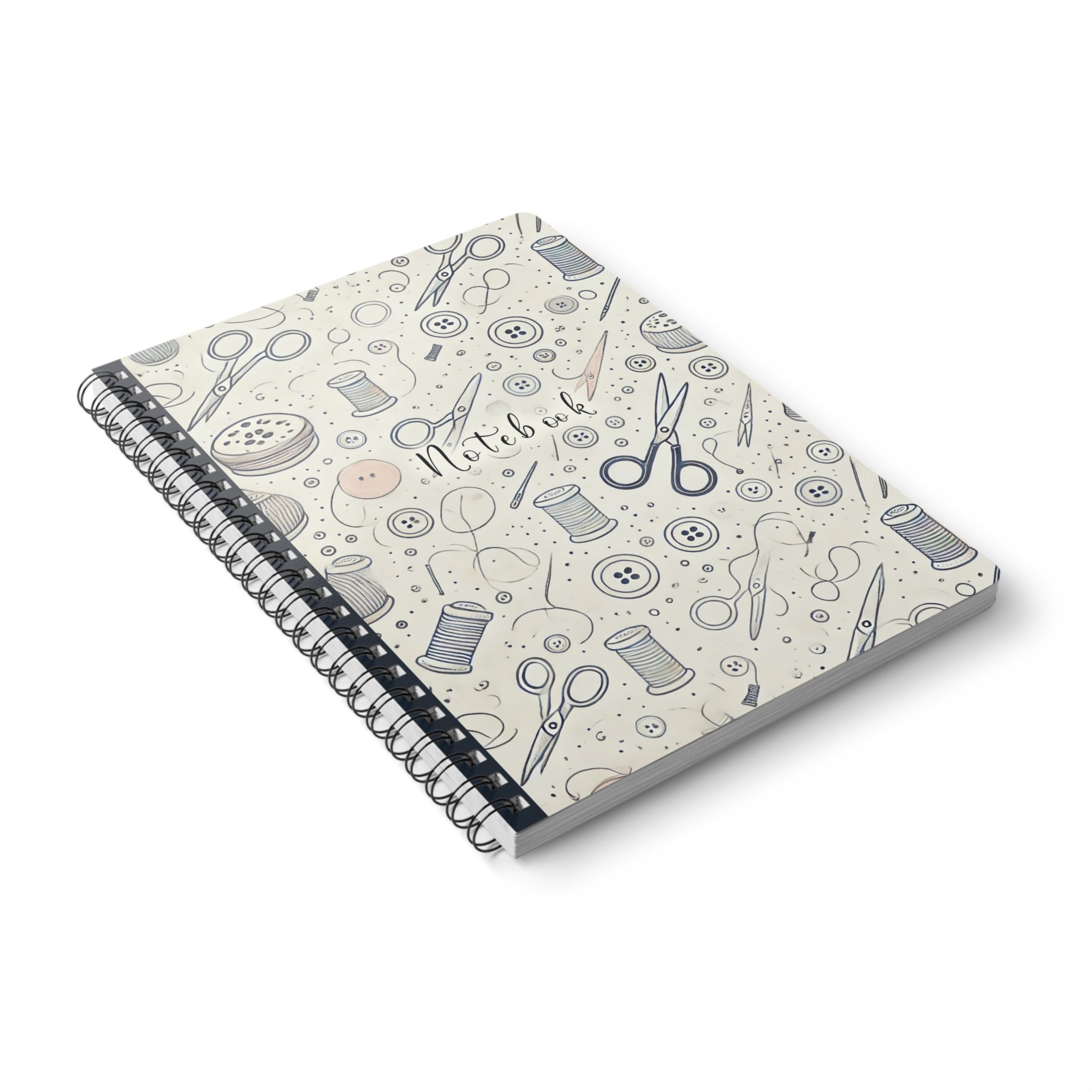 Sewing Journal - Quilter Notebook - Gift for Sewists - Minimal Sewing Tools Pattern - Image 4