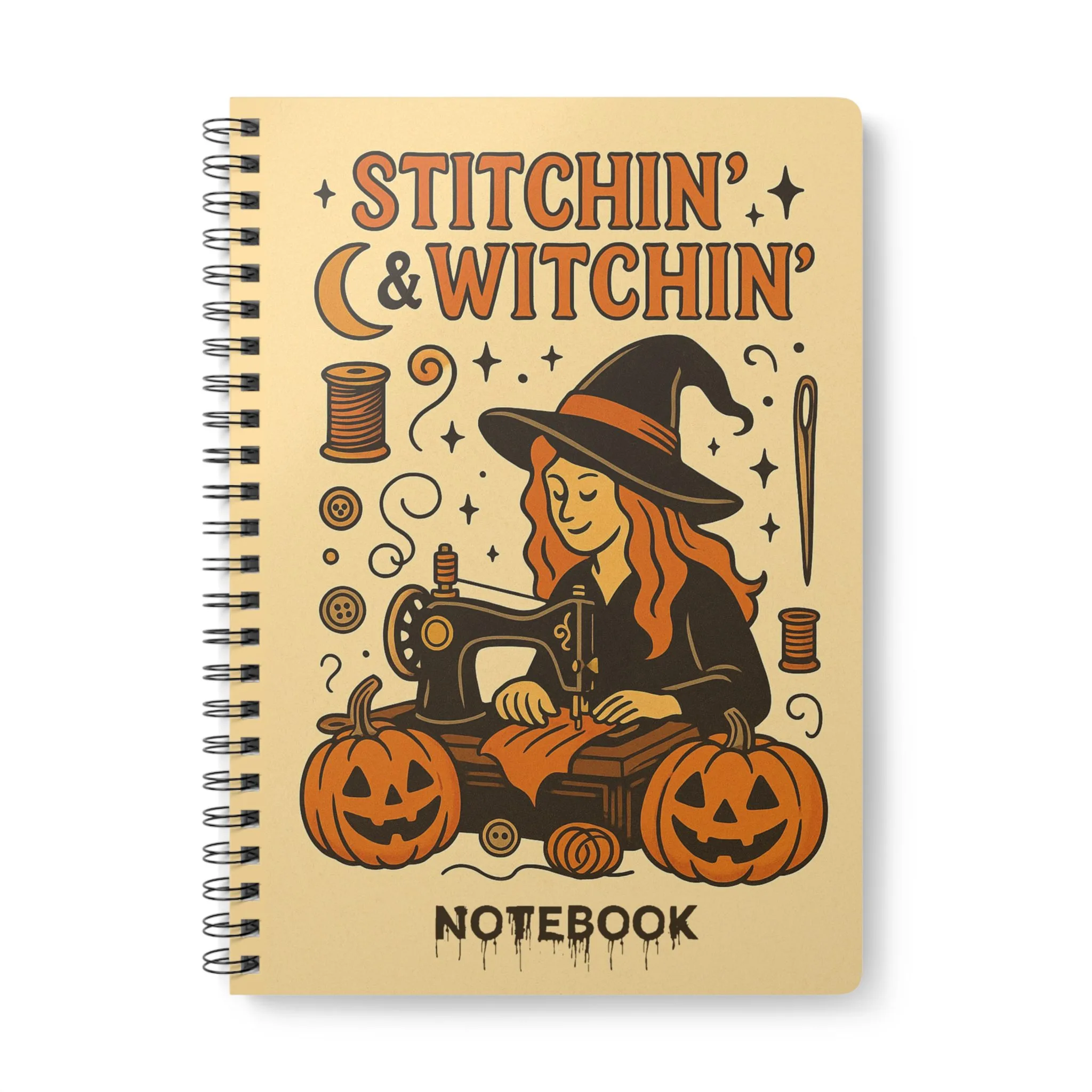 Stitchin’ and Witchin’ Halloween Sewing Notebook by T Larkin