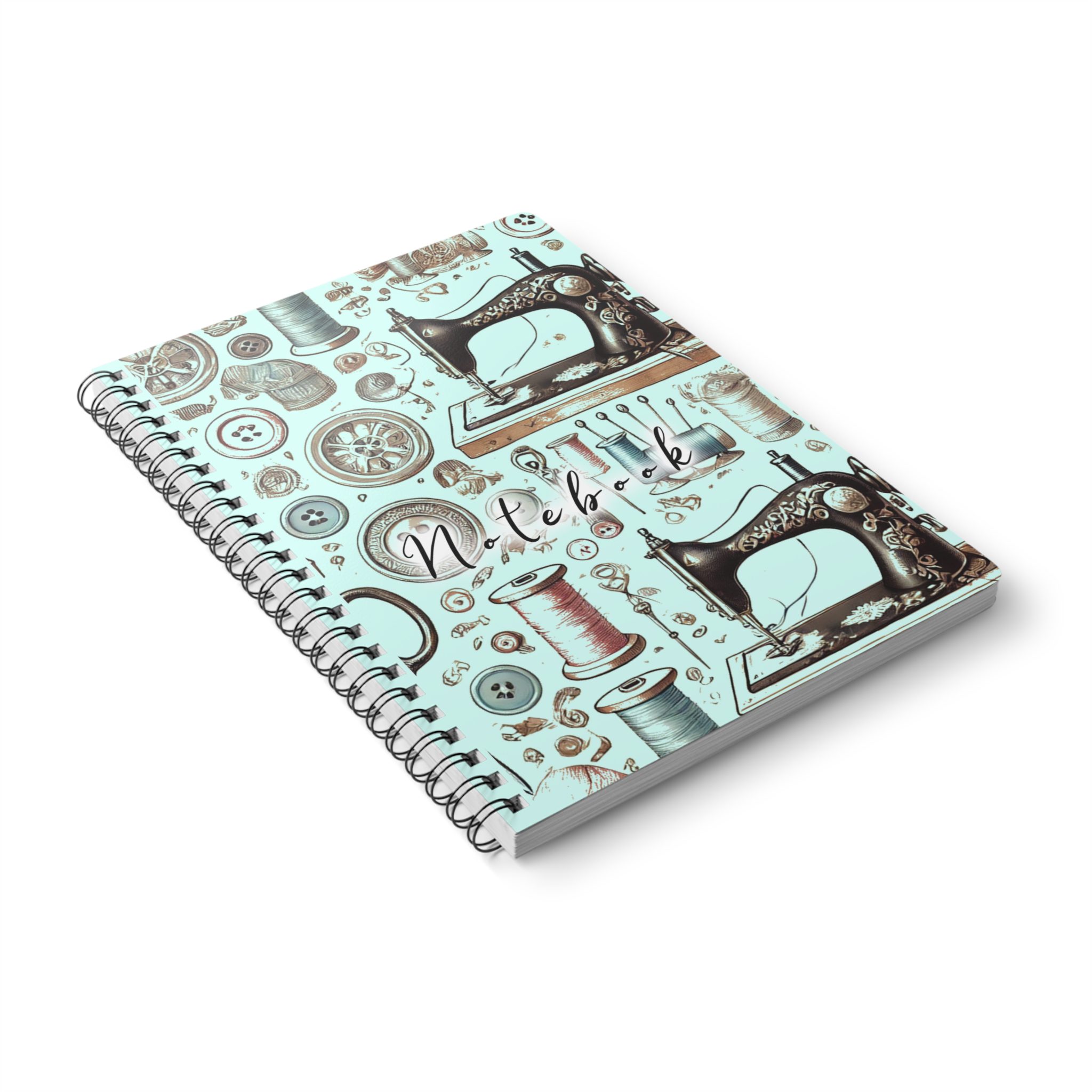 Vintage Sewing Machine Pattern Notebook - Cute Sewing Journal for Quilters - Image 4
