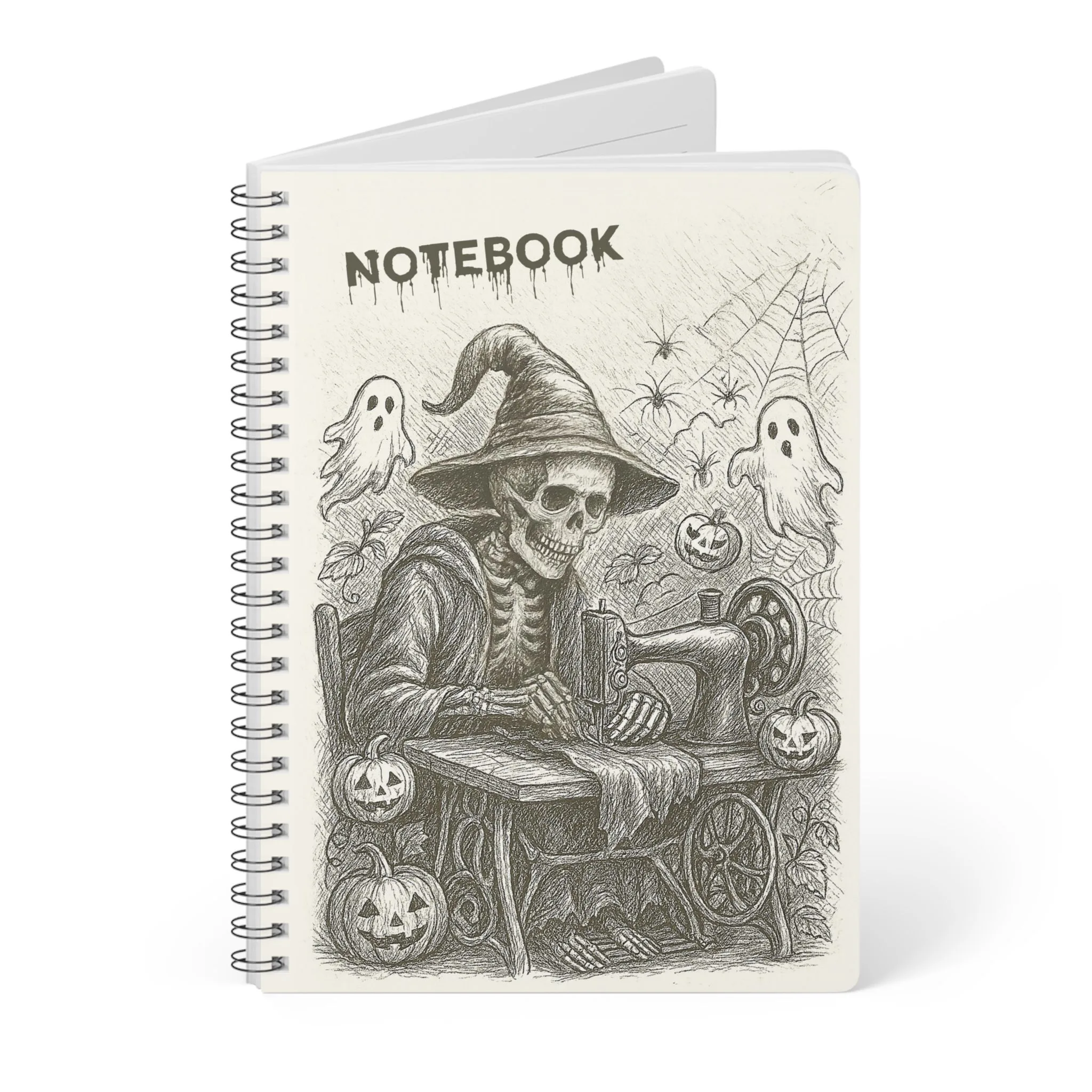 Funny Sewing Journal - Stitching Skeleton Halloween Notebook Gift for Quilters and Sewing Lovers - Image 3