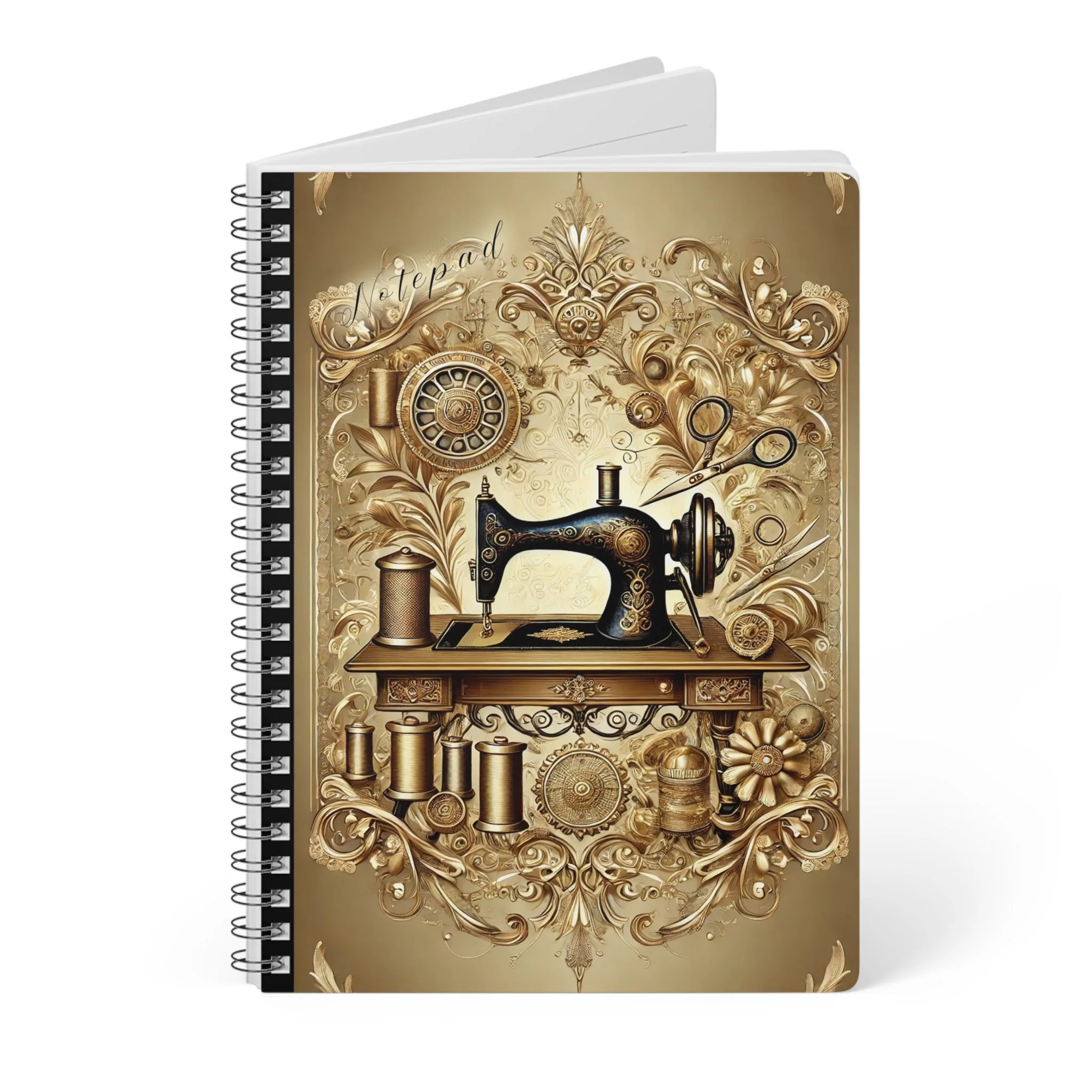 Ornate Gold Sewing Notebook - Elegant Gift for Quilters &Makers - Image 3