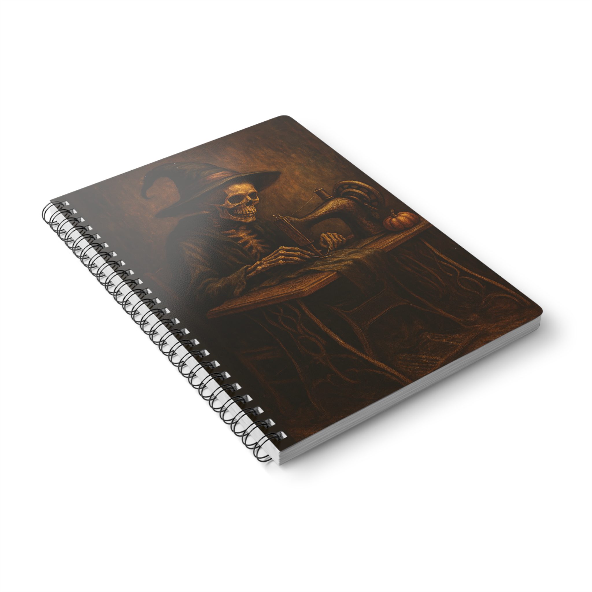 Gothic Skeleton Sewing Machine Halloween Notebook - Creepy Quilter Gift - Image 4