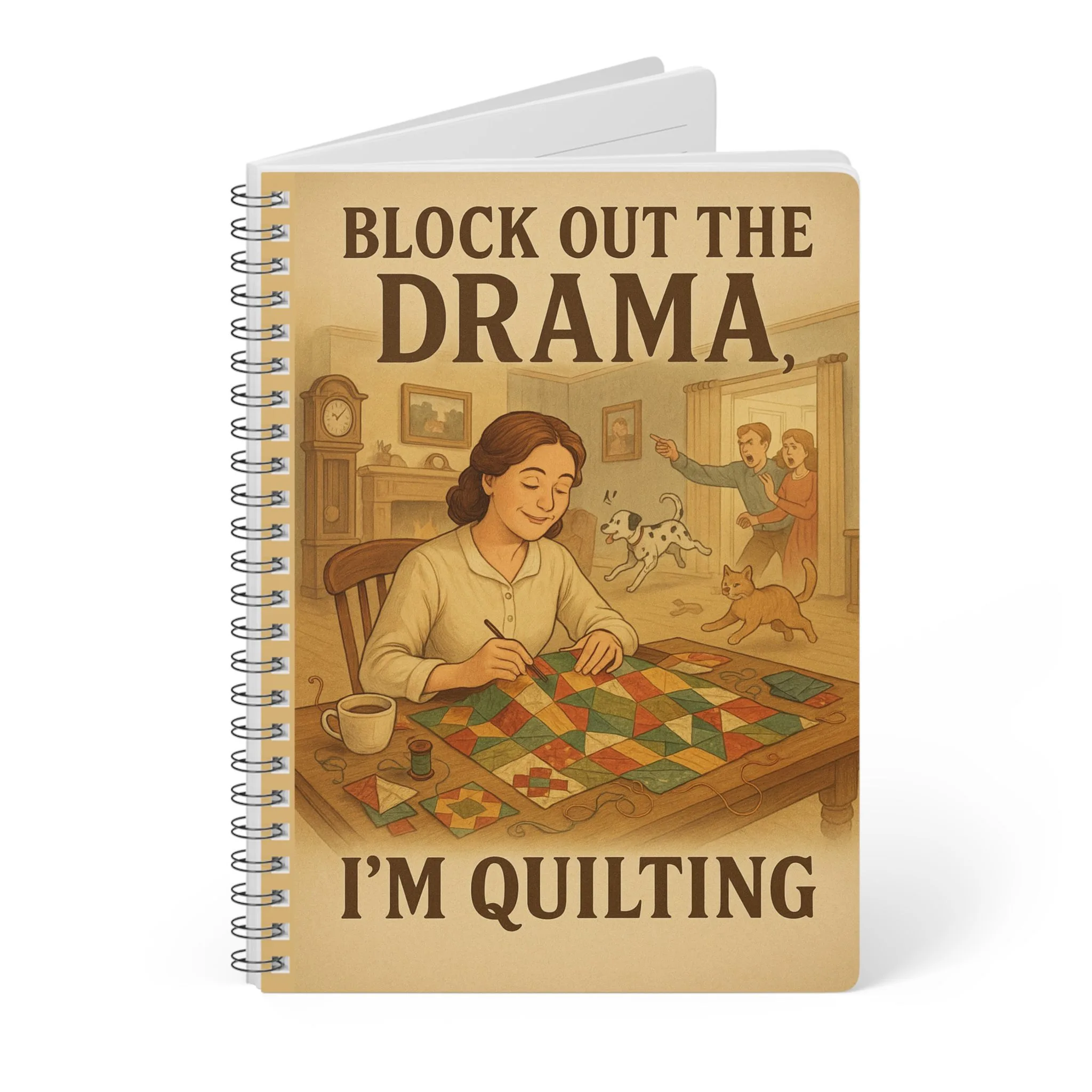 Funny Sewing Journal - Block Out the Drama I'm Quilting Notebook - Gift for Quilters and Sewing Lovers - Image 3