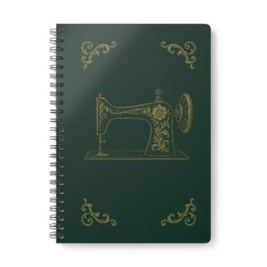 Classic Green and Gold Vintage Sewing Machine – Vintage Sewing Notebook by T Larkin
