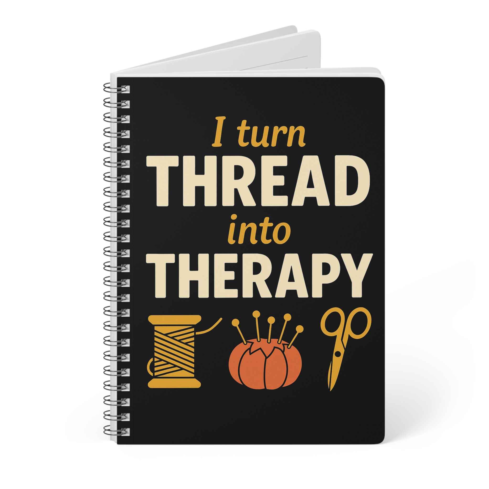 Funny Sewing Journal - I Turn Thread Into Therapy - Gift for Quilters and Sewers - Sewing Notebook - Image 3