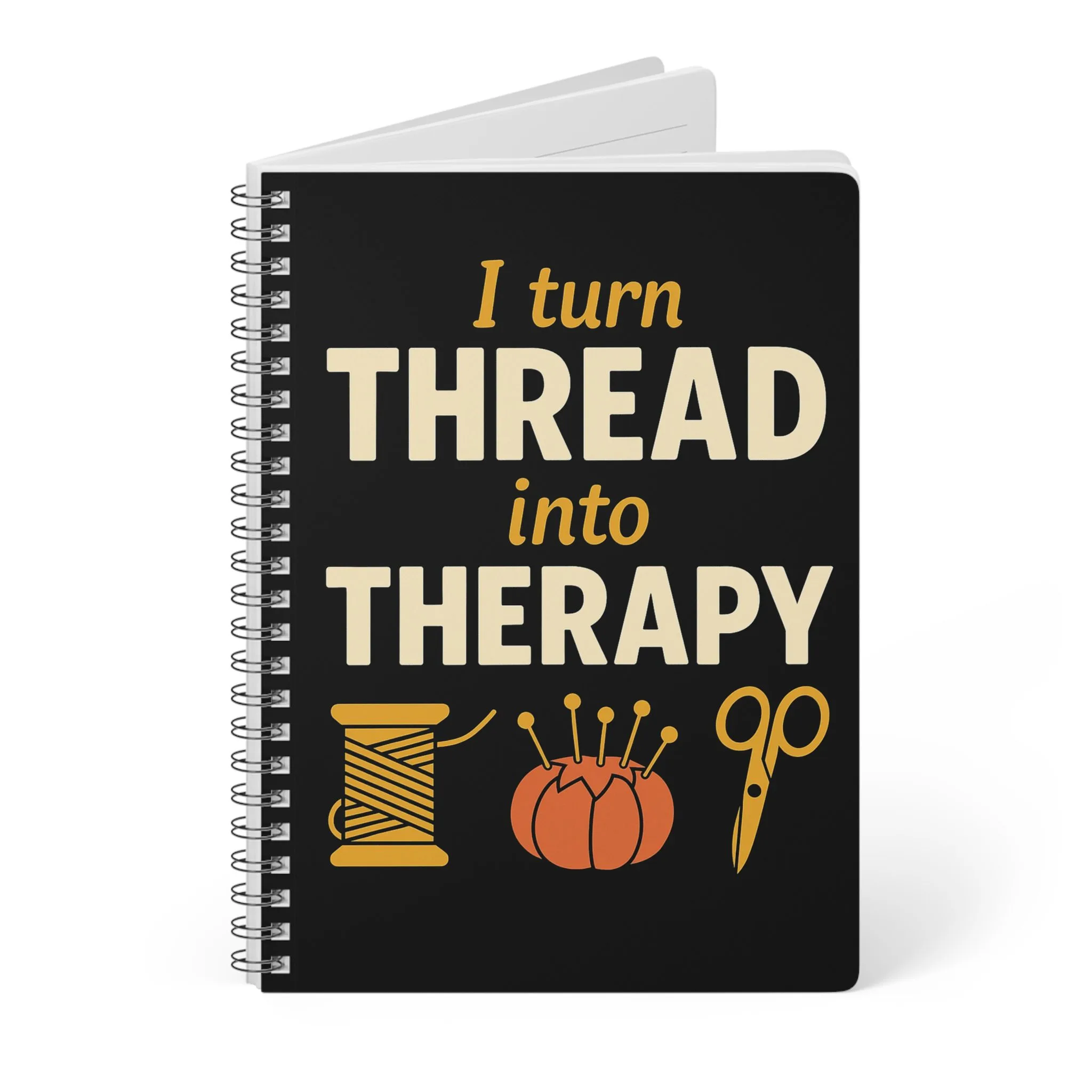Funny Sewing Journal - I Turn Thread Into Therapy - Gift for Quilters and Sewers - Sewing Notebook - Image 3