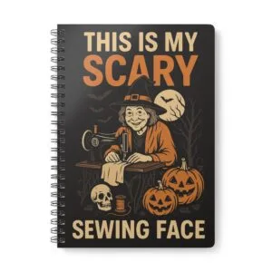 This Is My Scary Sewing Face Halloween Sewing Notebook by T Larkin