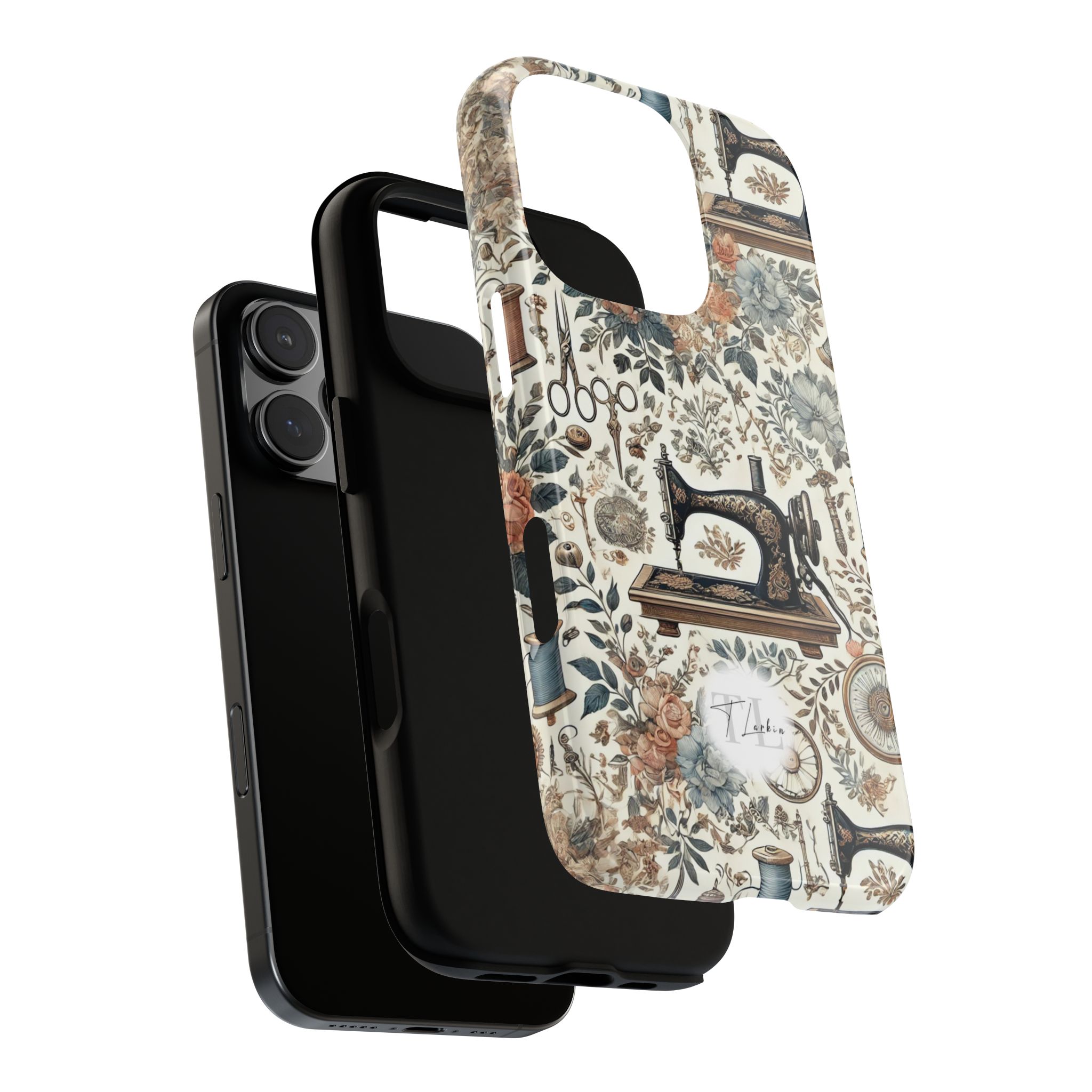 Sewing Phone Case – Vintage Floral Sewing Machine Gift for Quilters & Crafters - Image 3