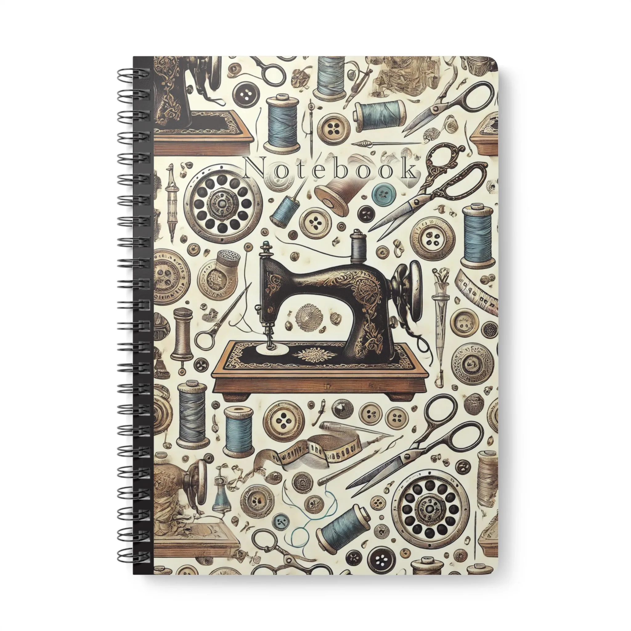 Vintage Sewing Machine Collage – Vintage Sewing Notebook by T Larkin