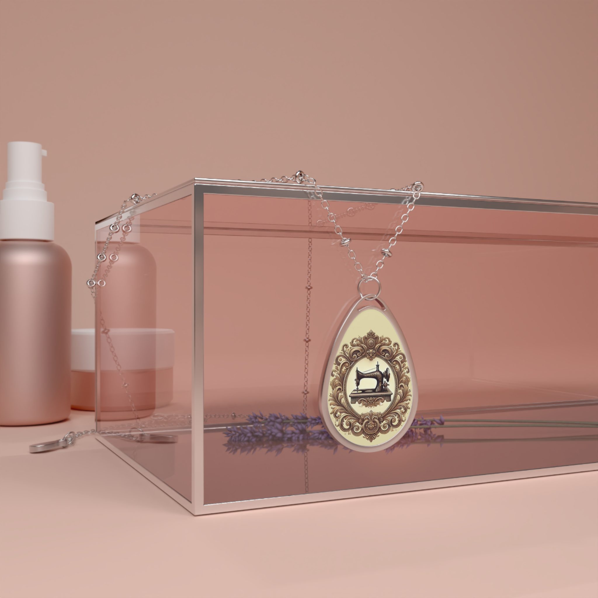 Sewing Necklace – Ornate Vintage Sewing Machine Pendant, Elegant Jewelry Gift for Quilters and Sewing Lovers - Image 4